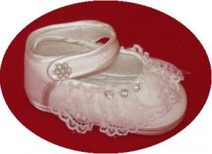 Italian silk christening shoes
