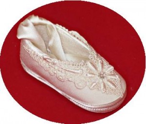 Girls' silk christening shoes